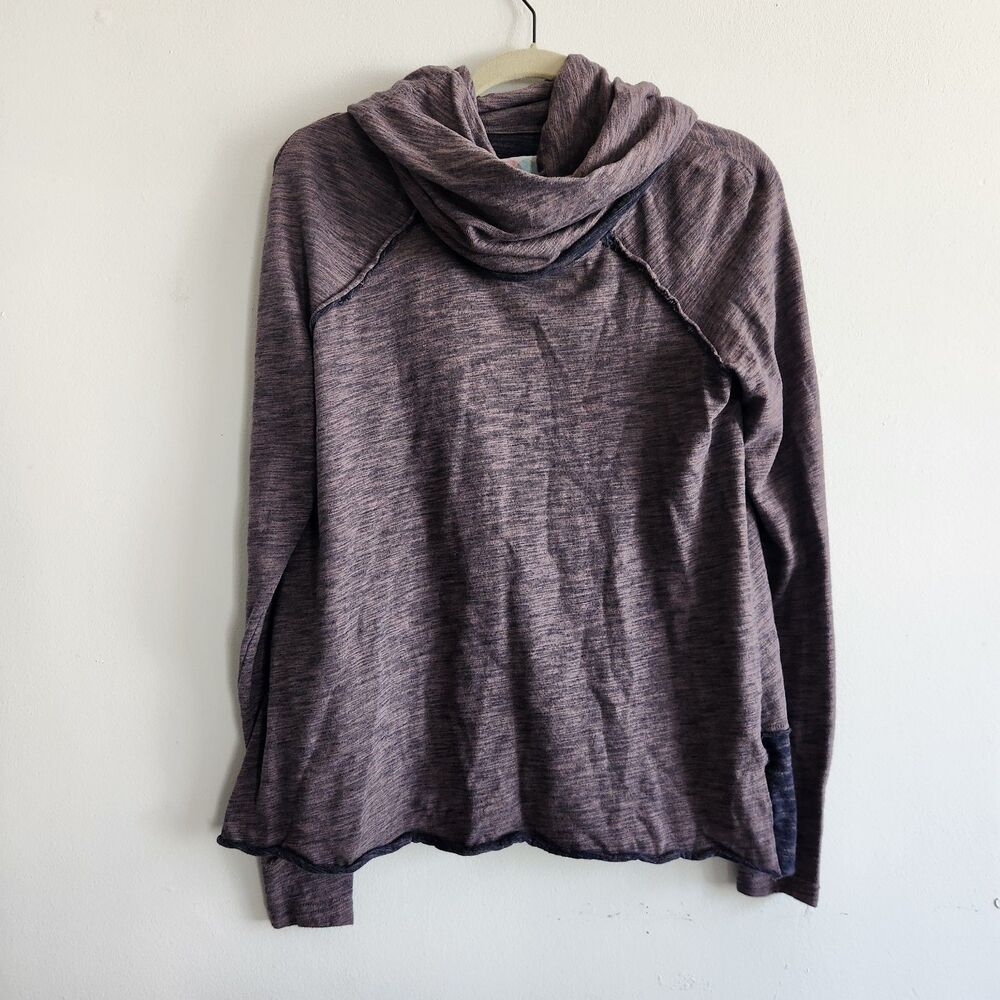 Free People Beach cocoon cowl neck sweater one body purple blue lounge grunge